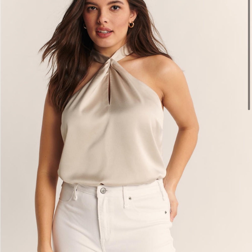 Abercrombie & Fitch Cream Halter Blouse